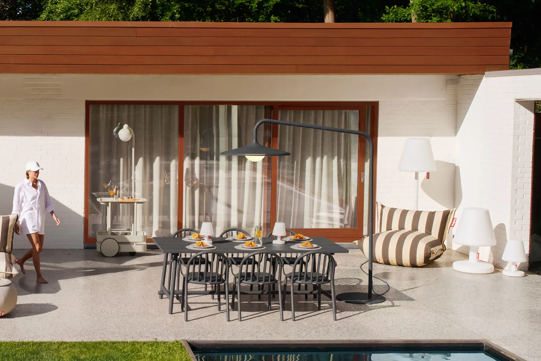 Archigrande Vloerlamp voor buiten, zwart, 180x84x233 cm