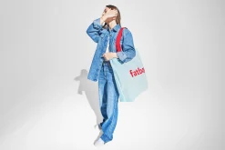 Baggy-Bag Katoenen tas, blauw, 61x55 cm