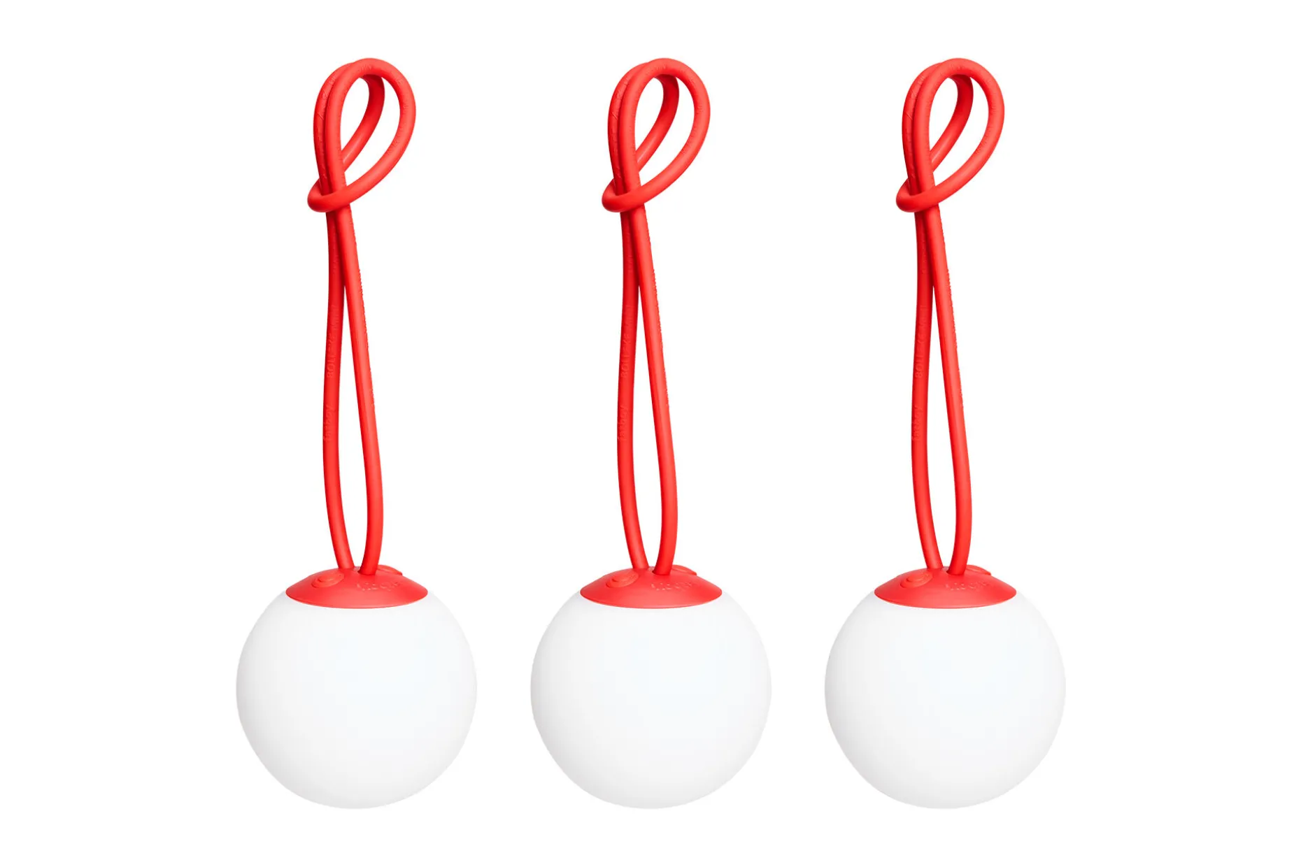 Bolleke Mini set (3 pcs) Kleine oplaadbare lampen, rood, 12x12 cm