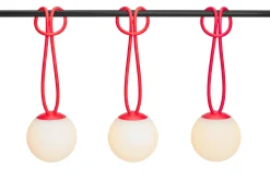 Bolleke Mini set (3 pcs) Kleine oplaadbare lampen, rood, 12x12 cm