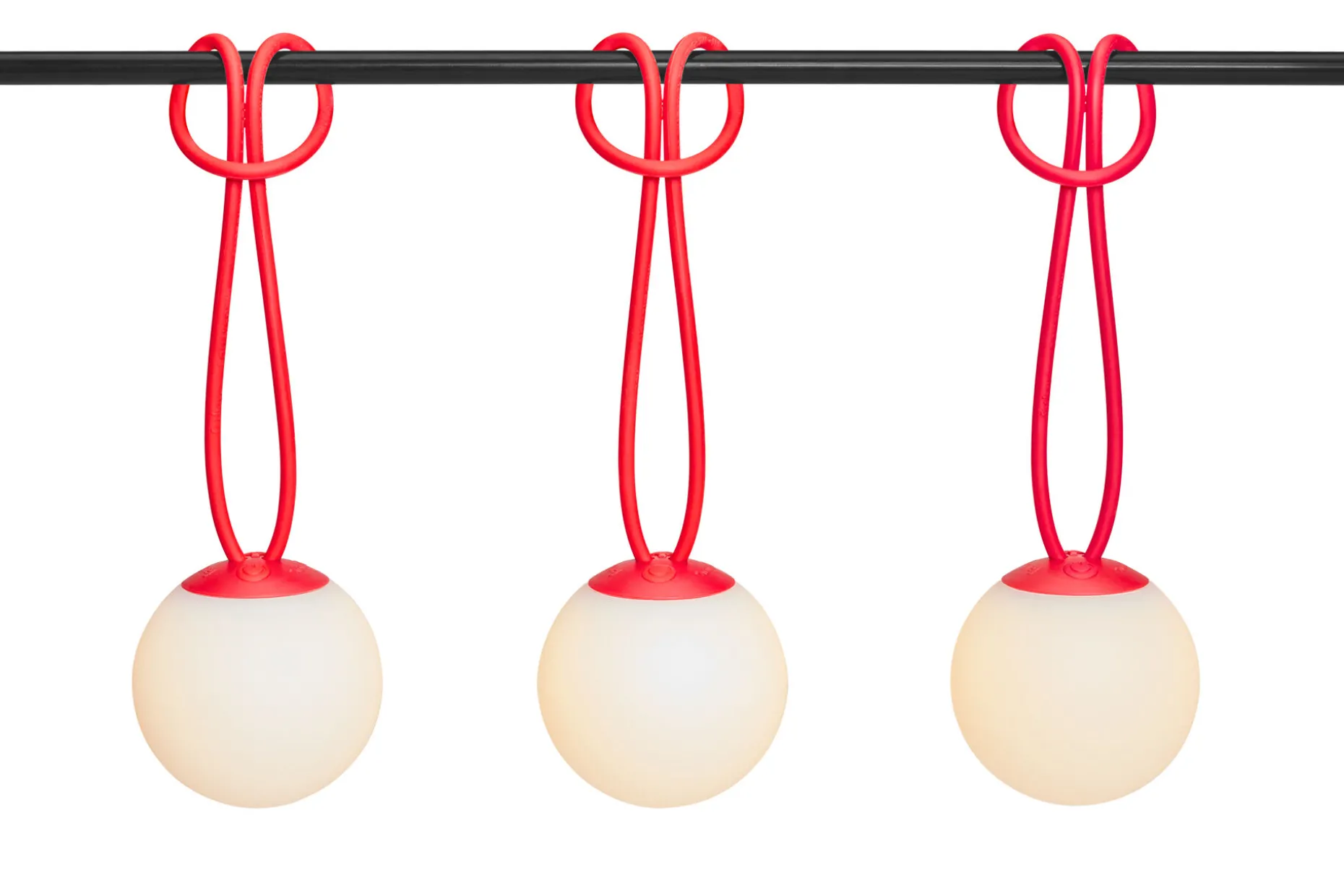 Bolleke Mini set (3 pcs) Kleine oplaadbare lampen, rood, 12x12 cm