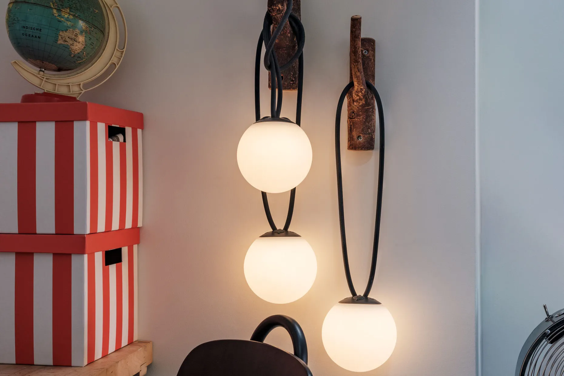 Bolleke Mini set (3 pcs) Kleine oplaadbare lampen, rood, 12x12 cm