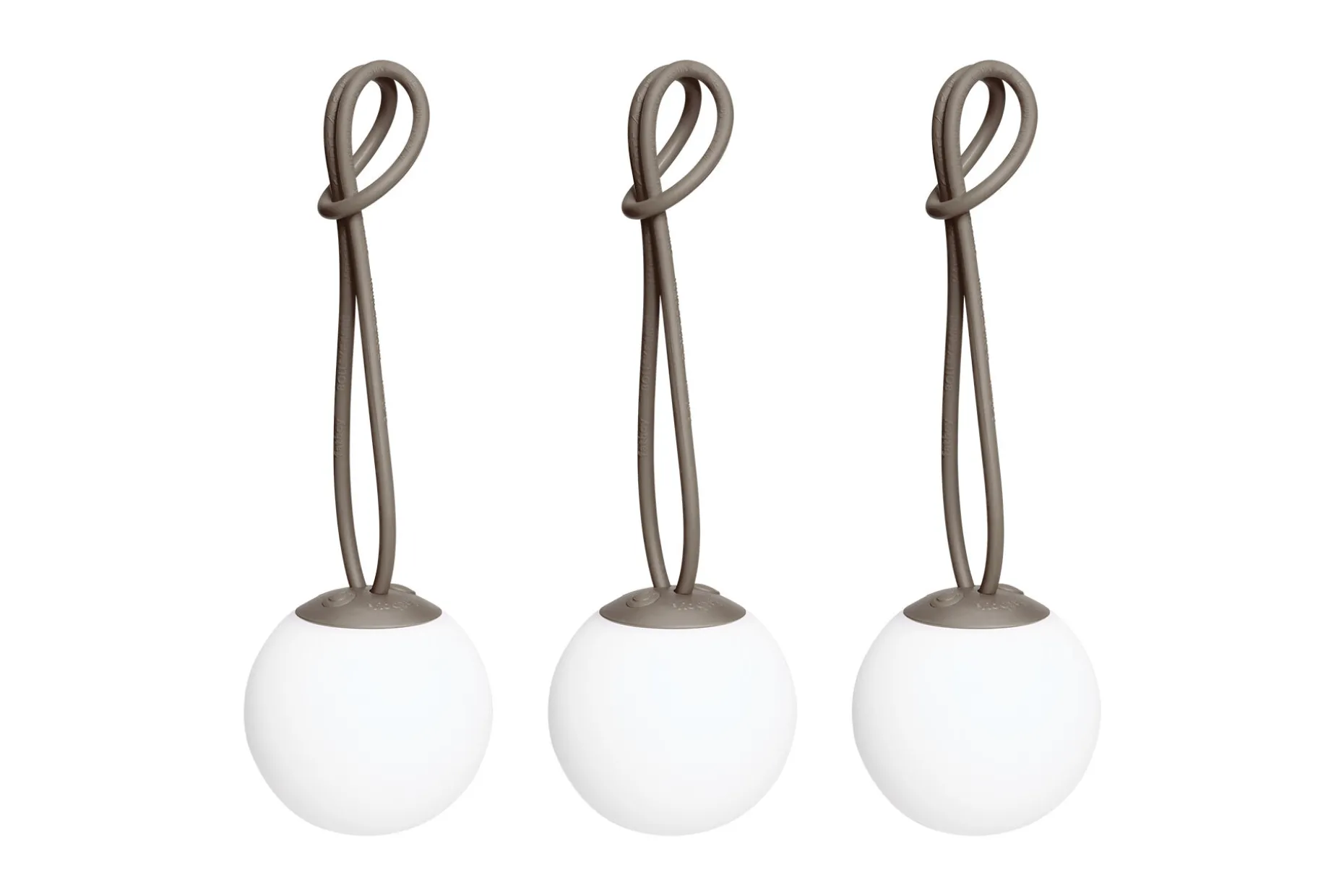 Bolleke Mini set (3 pcs) Kleine oplaadbare lampen, bruin, 12x12 cm