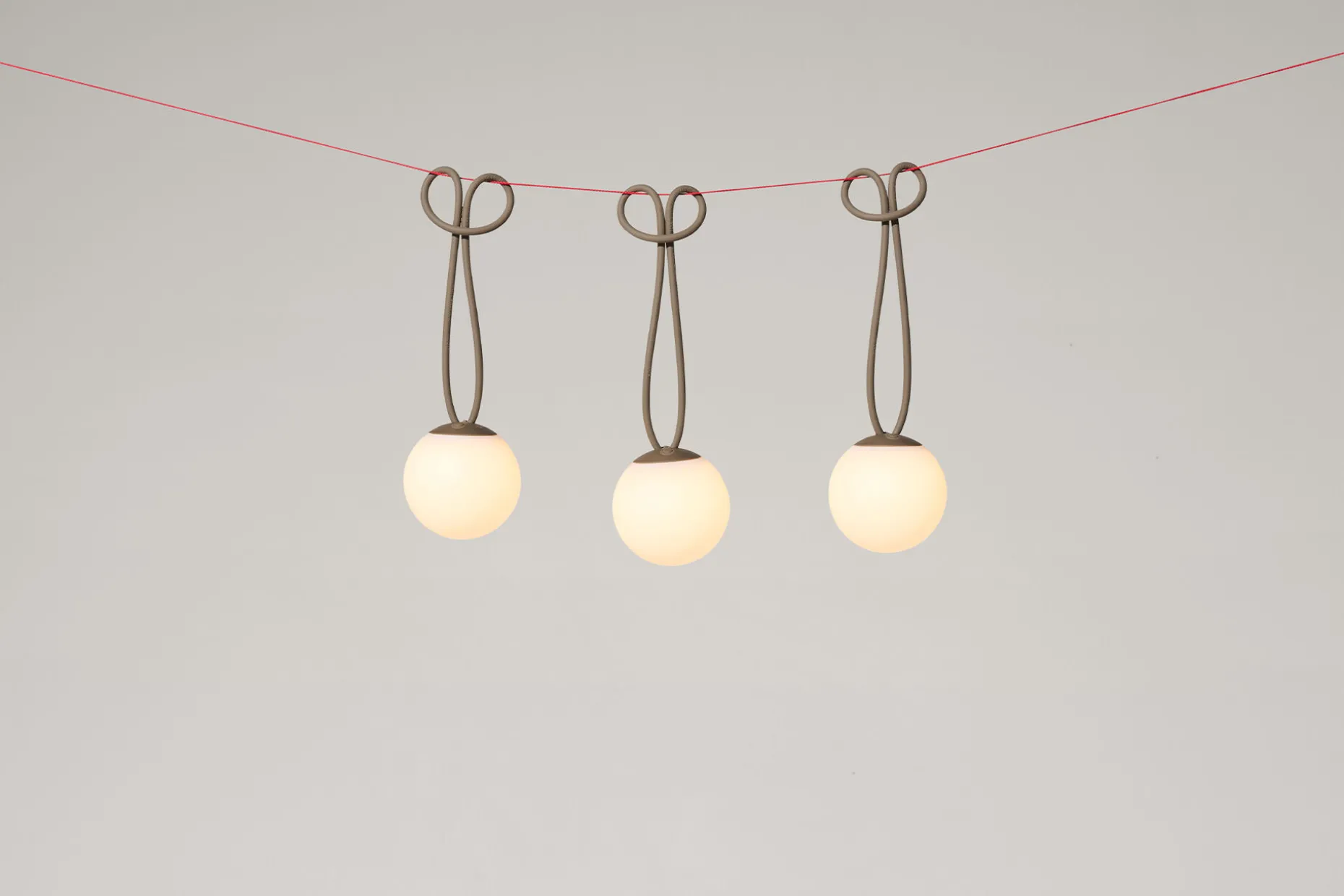 Bolleke Mini set (3 pcs) Kleine oplaadbare lampen, bruin, 12x12 cm