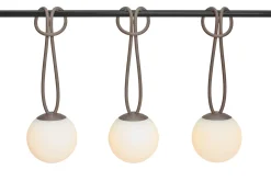 Bolleke Mini set (3 pcs) Kleine oplaadbare lampen, bruin, 12x12 cm