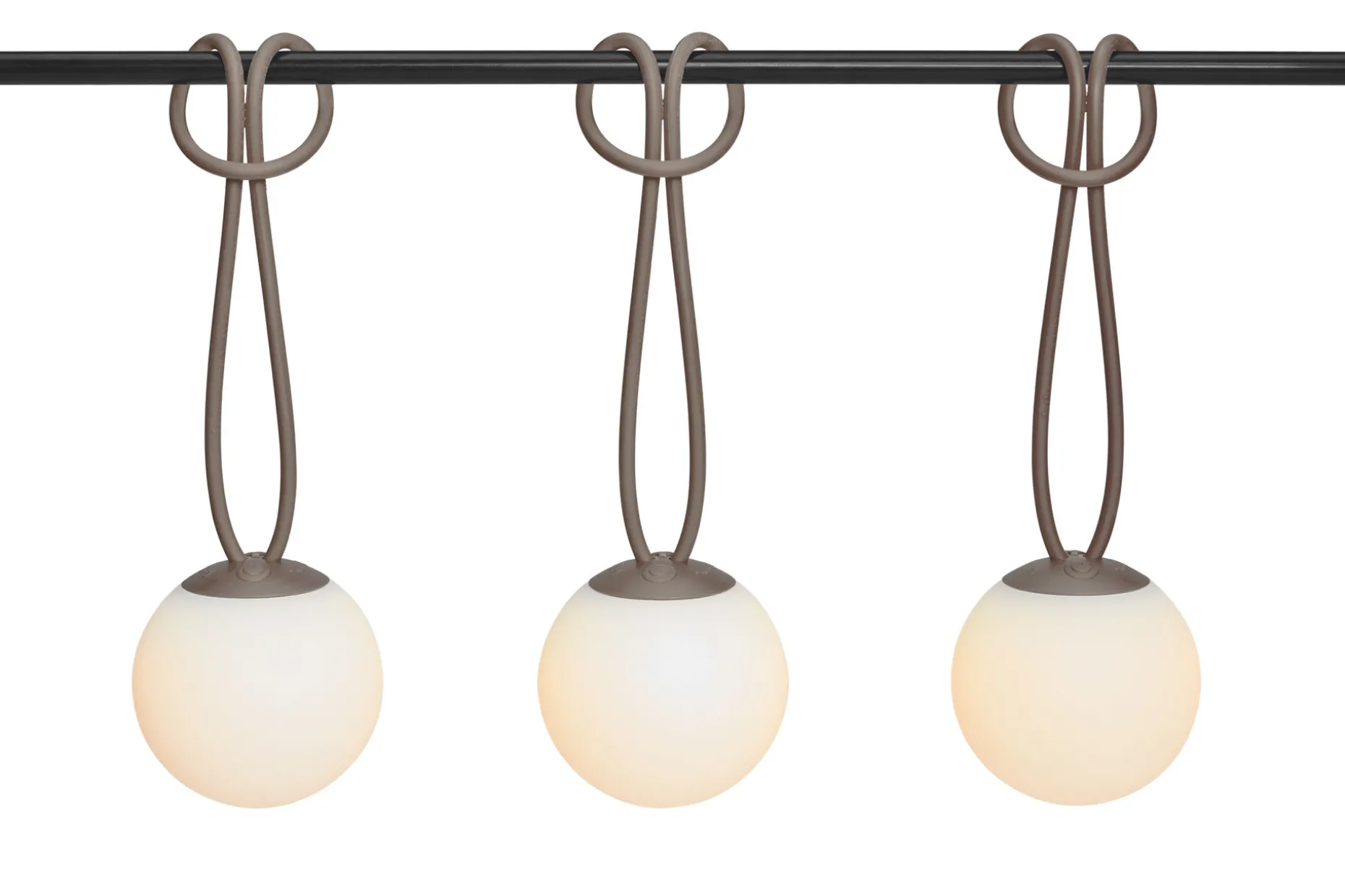 Bolleke Mini set (3 pcs) Kleine oplaadbare lampen, bruin, 12x12 cm