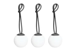 Bolleke Mini set (3 pcs) Kleine oplaadbare lampen, zwart, 12x12 cm