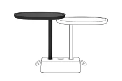 Brick's Buddy Een extra tafel voor Brick Table, zwart, 56x39x69.05 cm