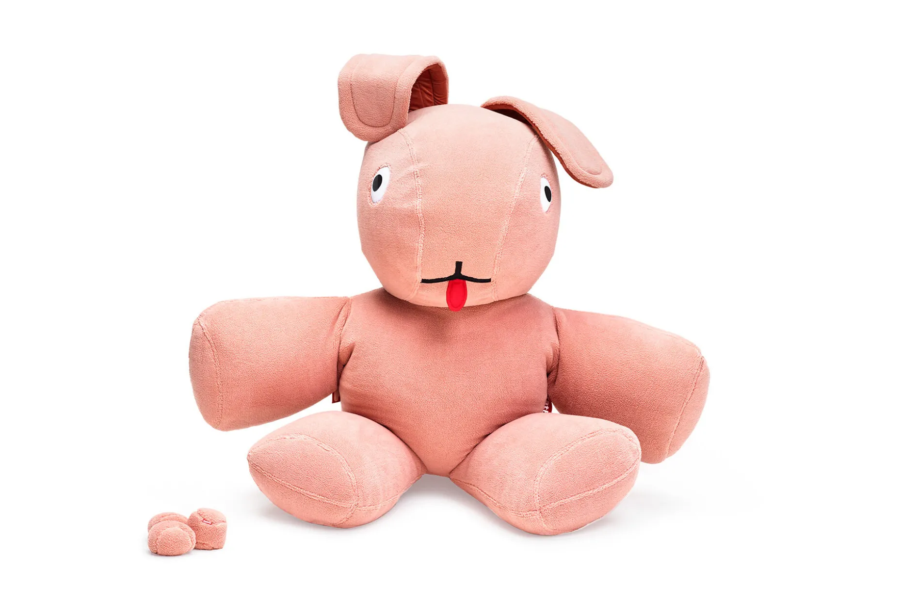 Co9 XS Teddy Knuffelkonijn, roze, 180x150x50 cm