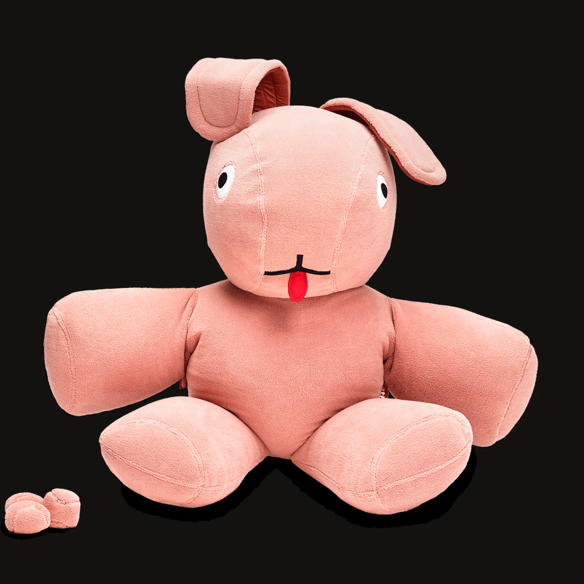 Co9 XS Teddy Knuffelkonijn, roze, 180x150x50 cm
