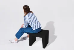 Concrete Seat Kruk voor buiten, zwart, 40x50x43 cm