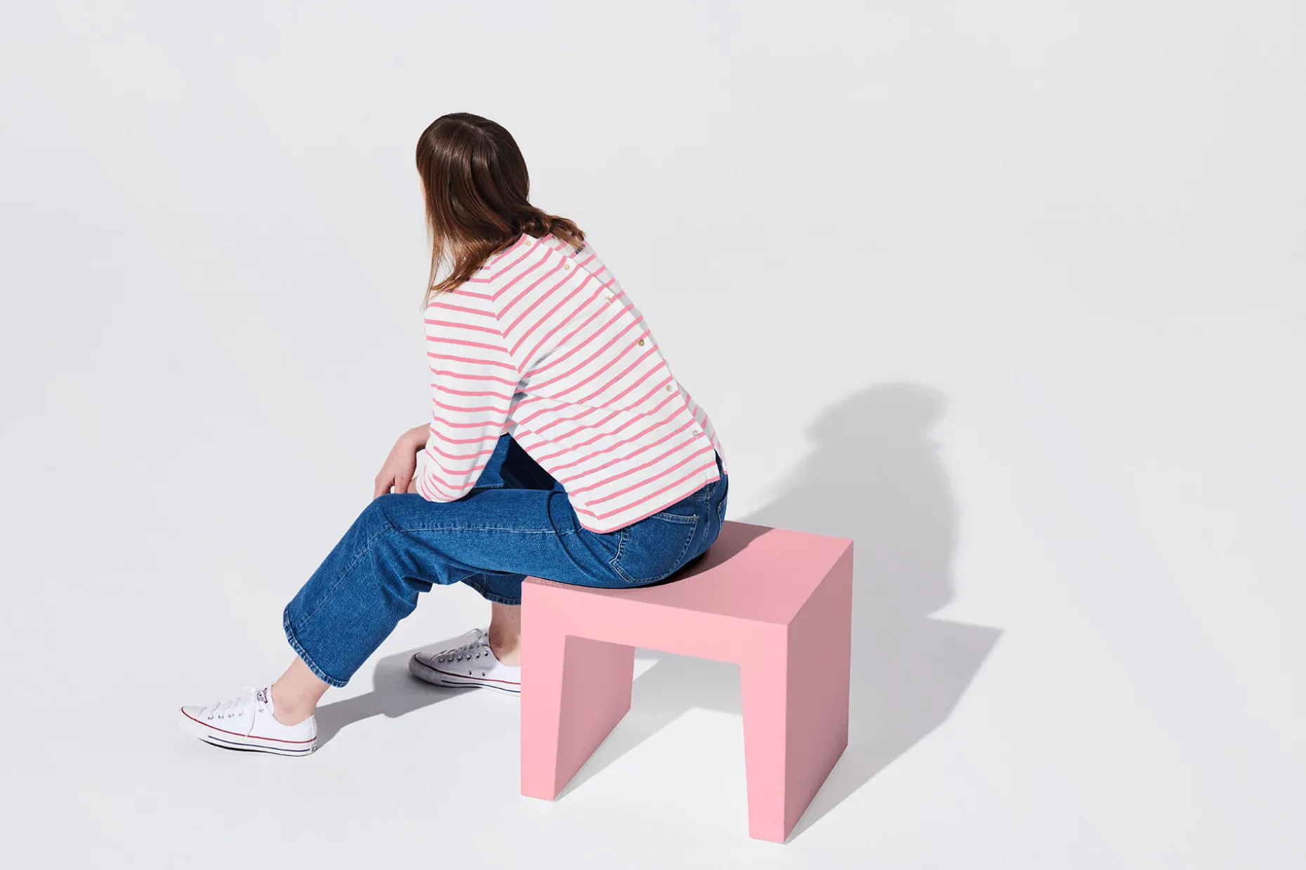 Concrete Seat Kruk voor buiten, roze, 40x50x43 cm