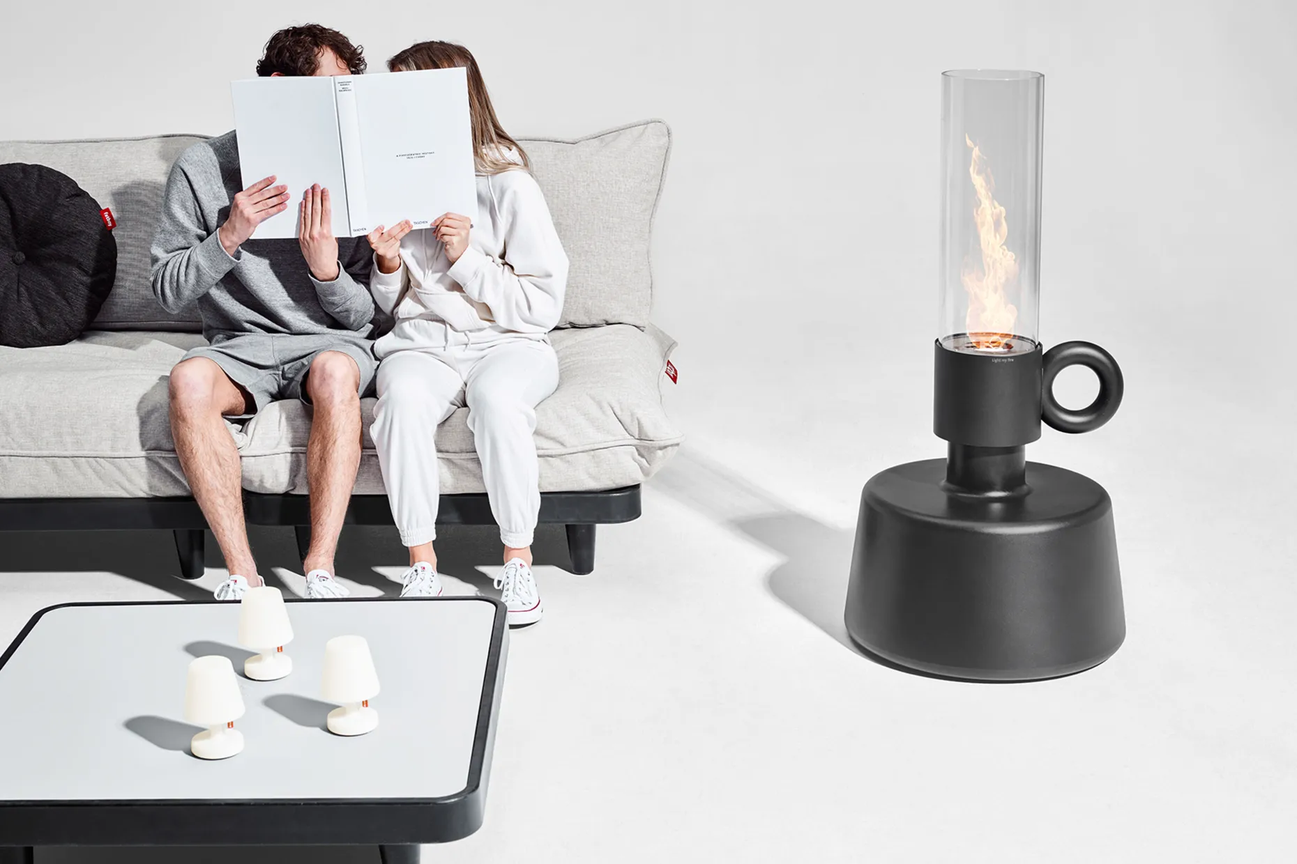 Flamtastique Olielamp voor buiten, zwart, 58.5x115.5 cm