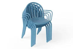 Fred's Armchair Tuinstoel met armleuning, blauw, 60x59.5x80.5 cm