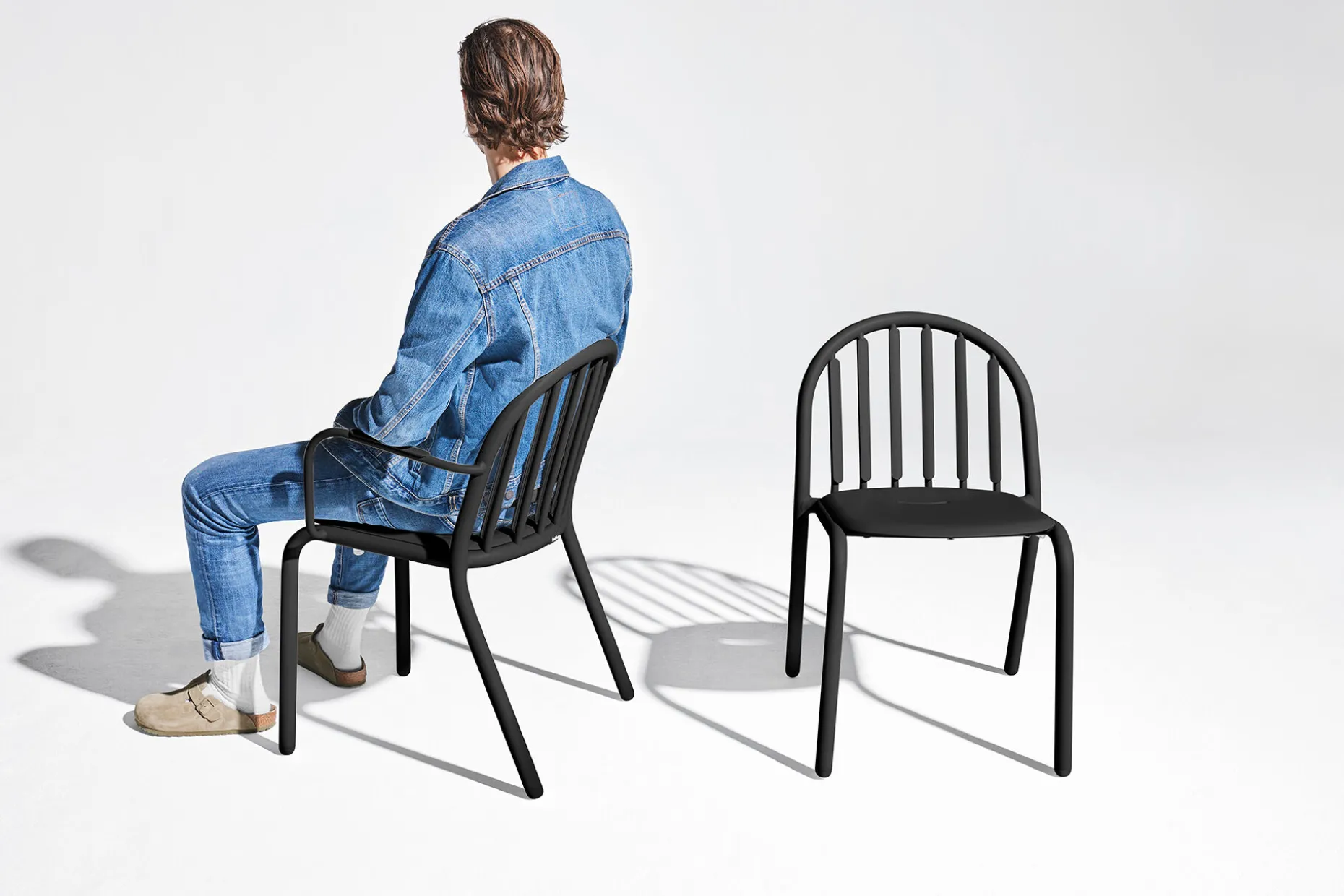 Fred's Armchair Tuinstoel met armleuning, zwart, 60x59.5x80.5 cm