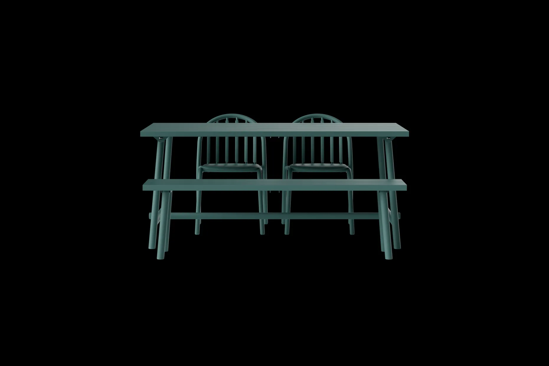 Fred's Bench Tuinbank, groen, 160x40x46.5 cm
