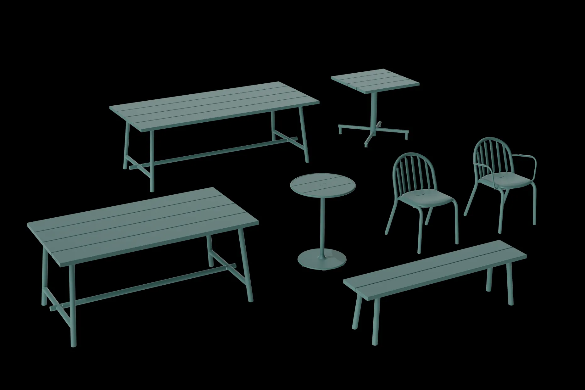 Fred's Bench Tuinbank, groen, 160x40x46.5 cm