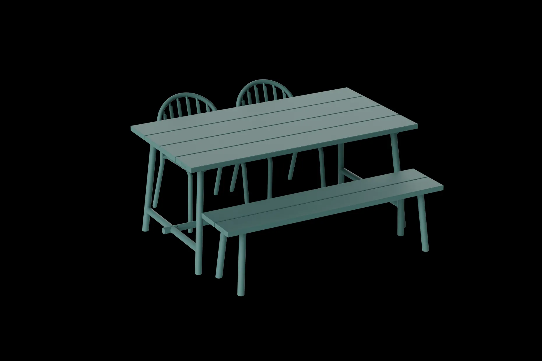 Fred's Bench Tuinbank, groen, 160x40x46.5 cm