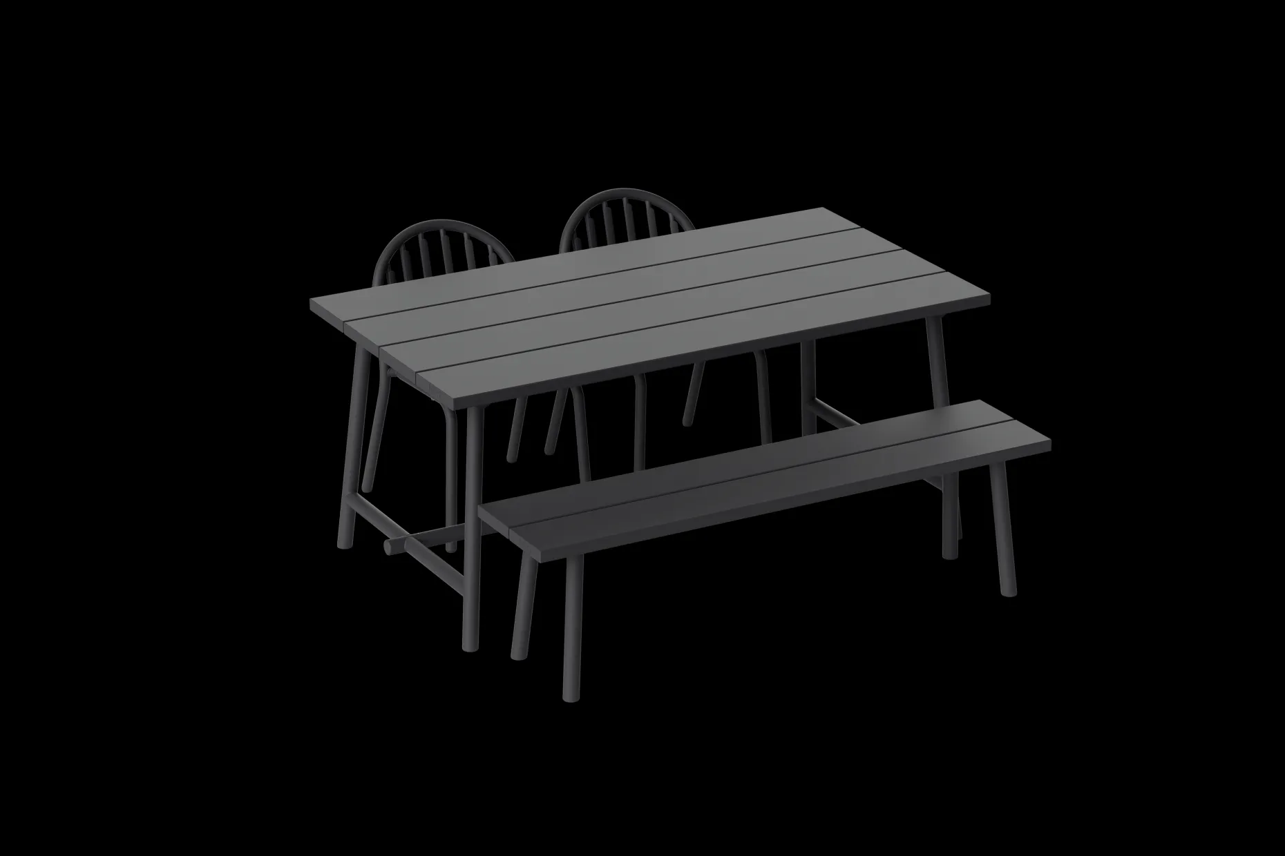 Fred's Bench Tuinbank, zwart, 160x40x46.5 cm