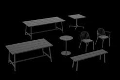 Fred's Bench Tuinbank, zwart, 160x40x46.5 cm