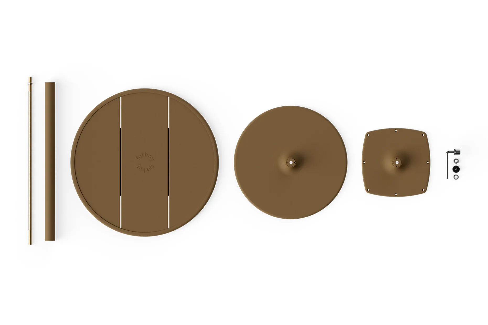 Fred's Bistreau Kleine tuintafel rond, bruin, 60x60x76 cm