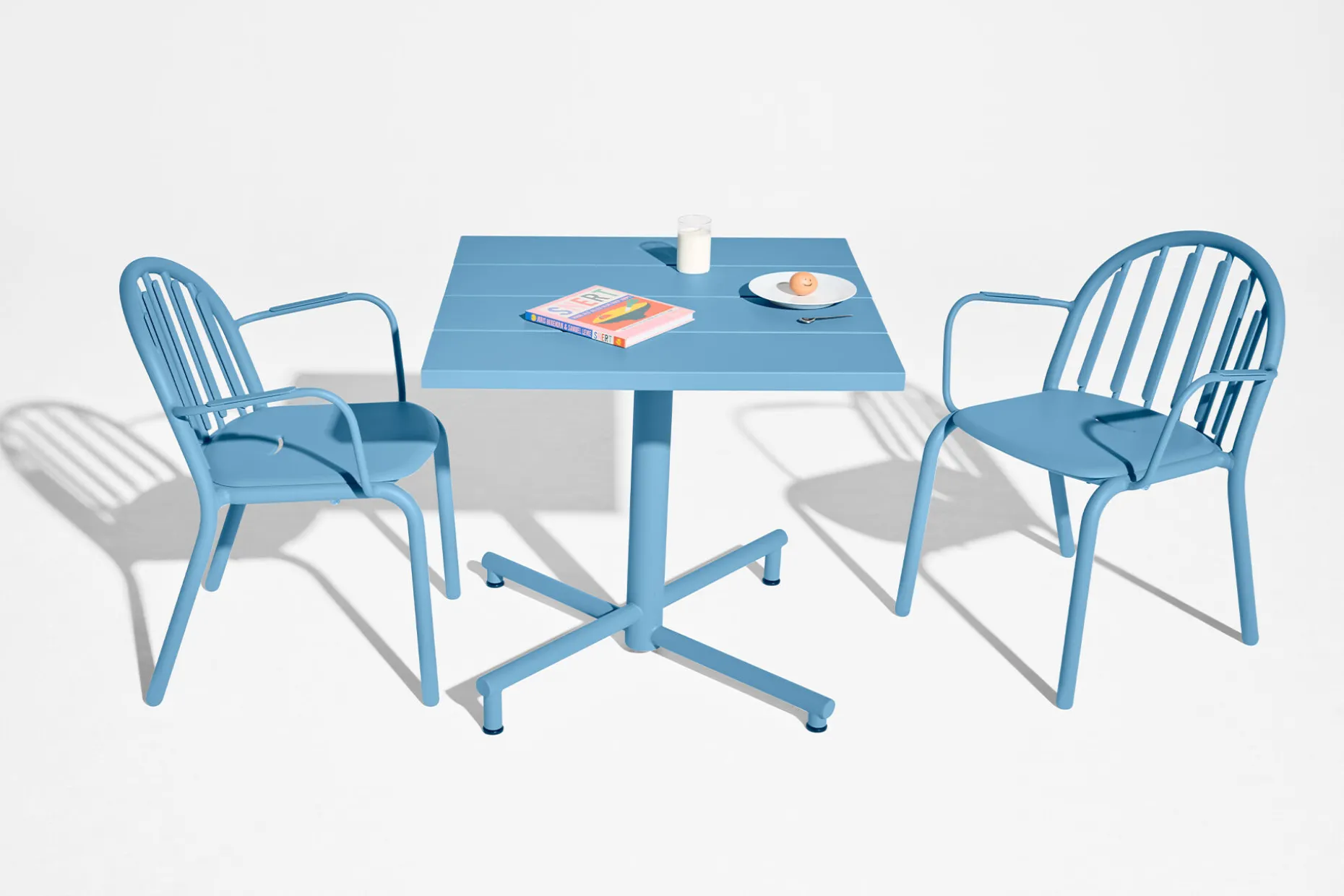 Fred's Square Bistreau Kleine tuintafel vierkant, blauw, 80x80x76 cm