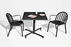 Fred's Square Bistreau Kleine tuintafel vierkant, zwart, 80x80x76 cm