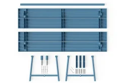 Fred's Table Tuintafel, blauw, 220x100x76 cm