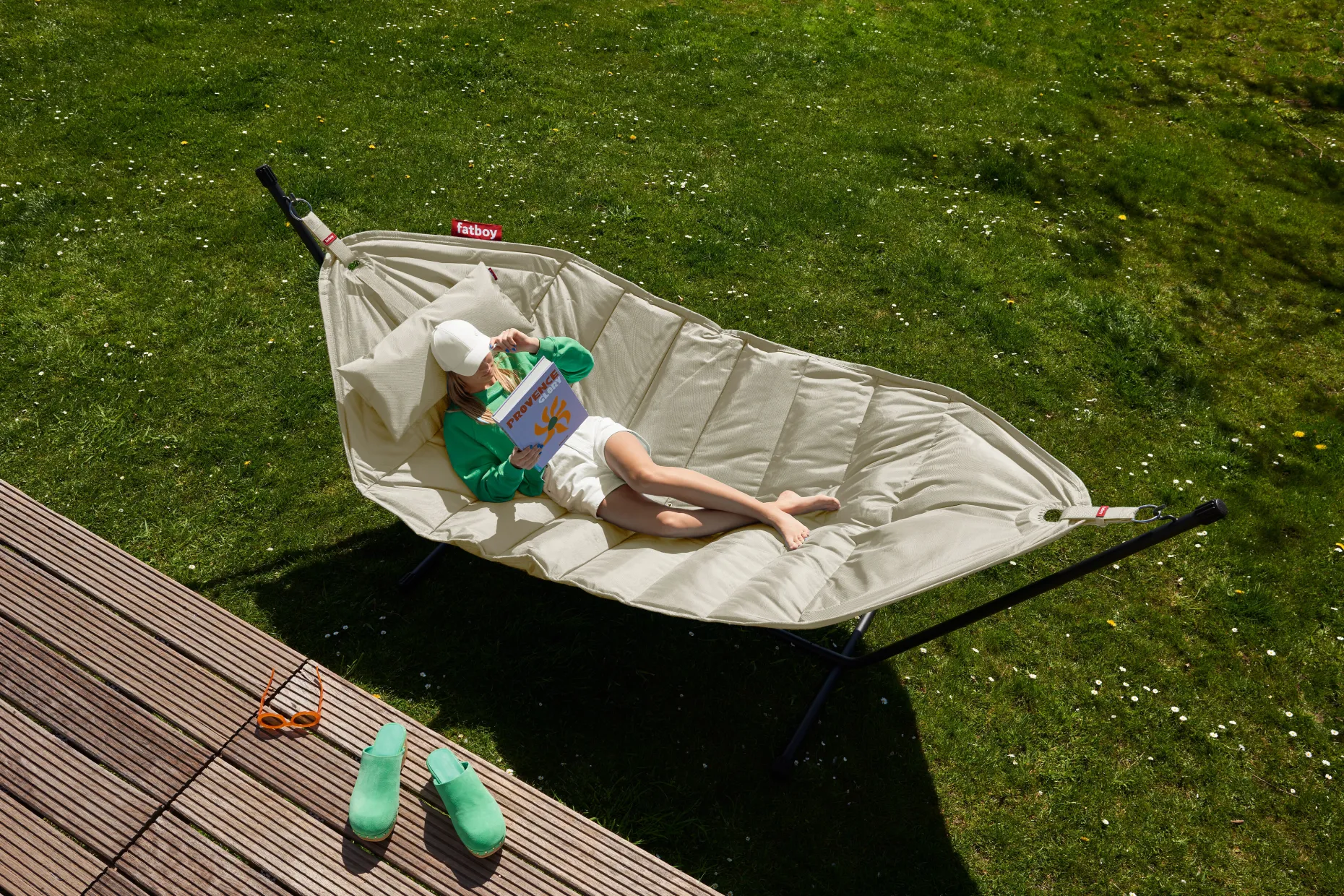Headdemock Cream Hangmat met standaard, 270x138x110 cm