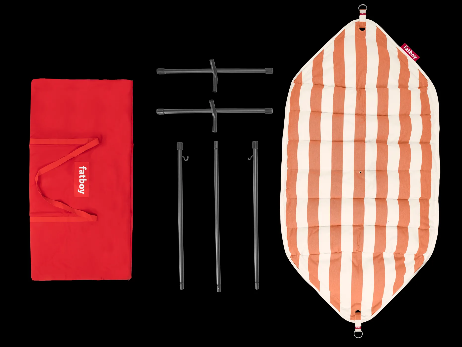 Headdemock Superb Stripe Orange Creme Hangmat met standaard, 270x138x110 cm