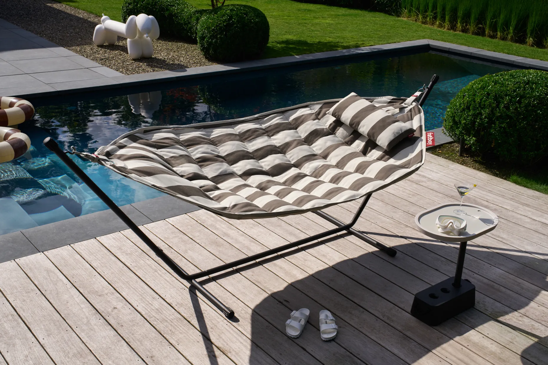Headdemock Superb Stripe Cacao Hangmat met standaard, 270x138x110 cm