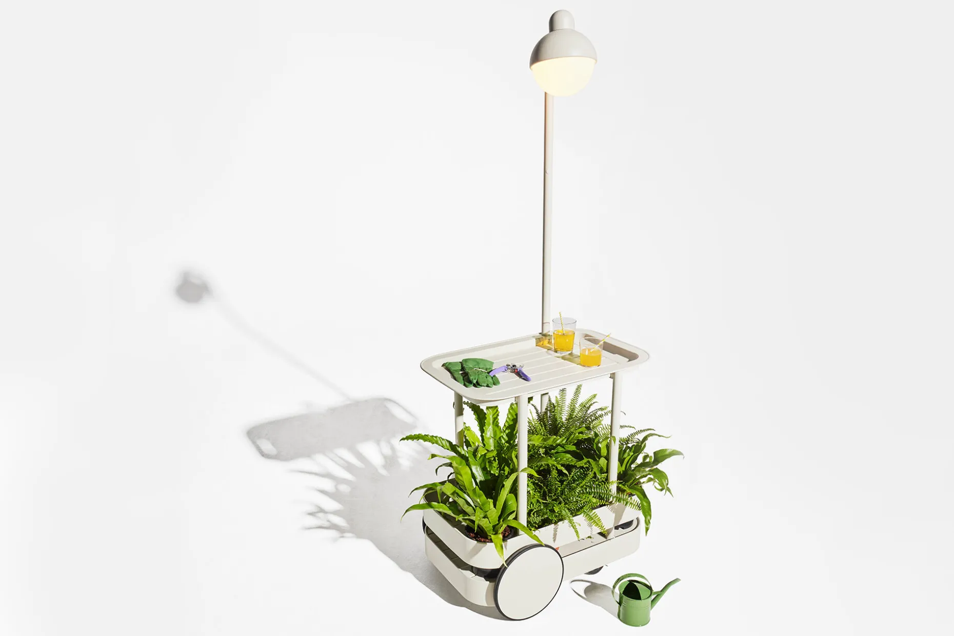 Jolly Trolley Verrijdbare bartafel, wit, 78x55x200 cm