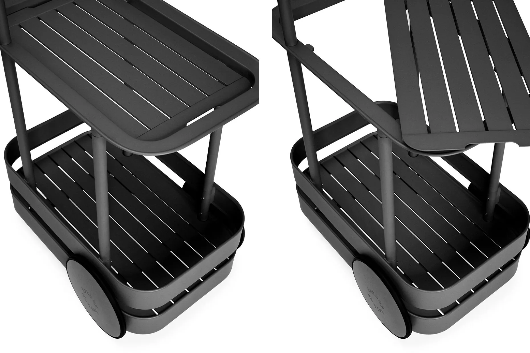 Jolly Trolley Verrijdbare bartafel, zwart, 78x55x200 cm