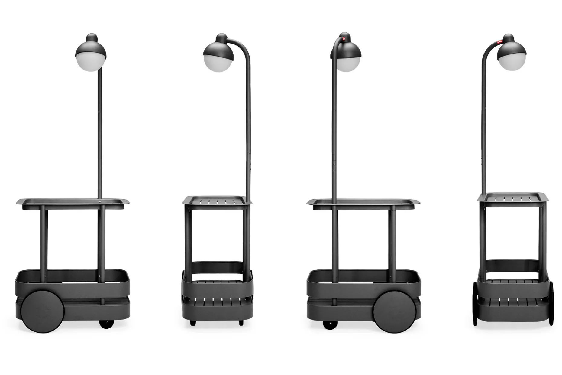 Jolly Trolley Verrijdbare bartafel, zwart, 78x55x200 cm