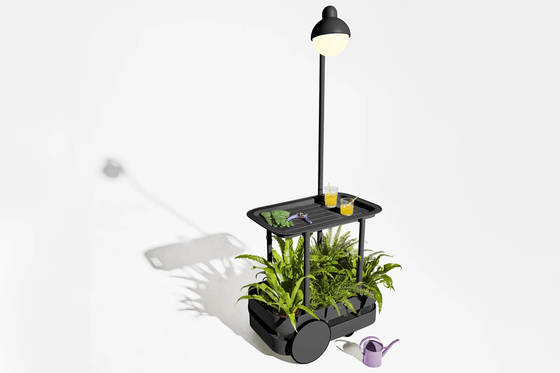 Jolly Trolley Verrijdbare bartafel, zwart, 78x55x200 cm