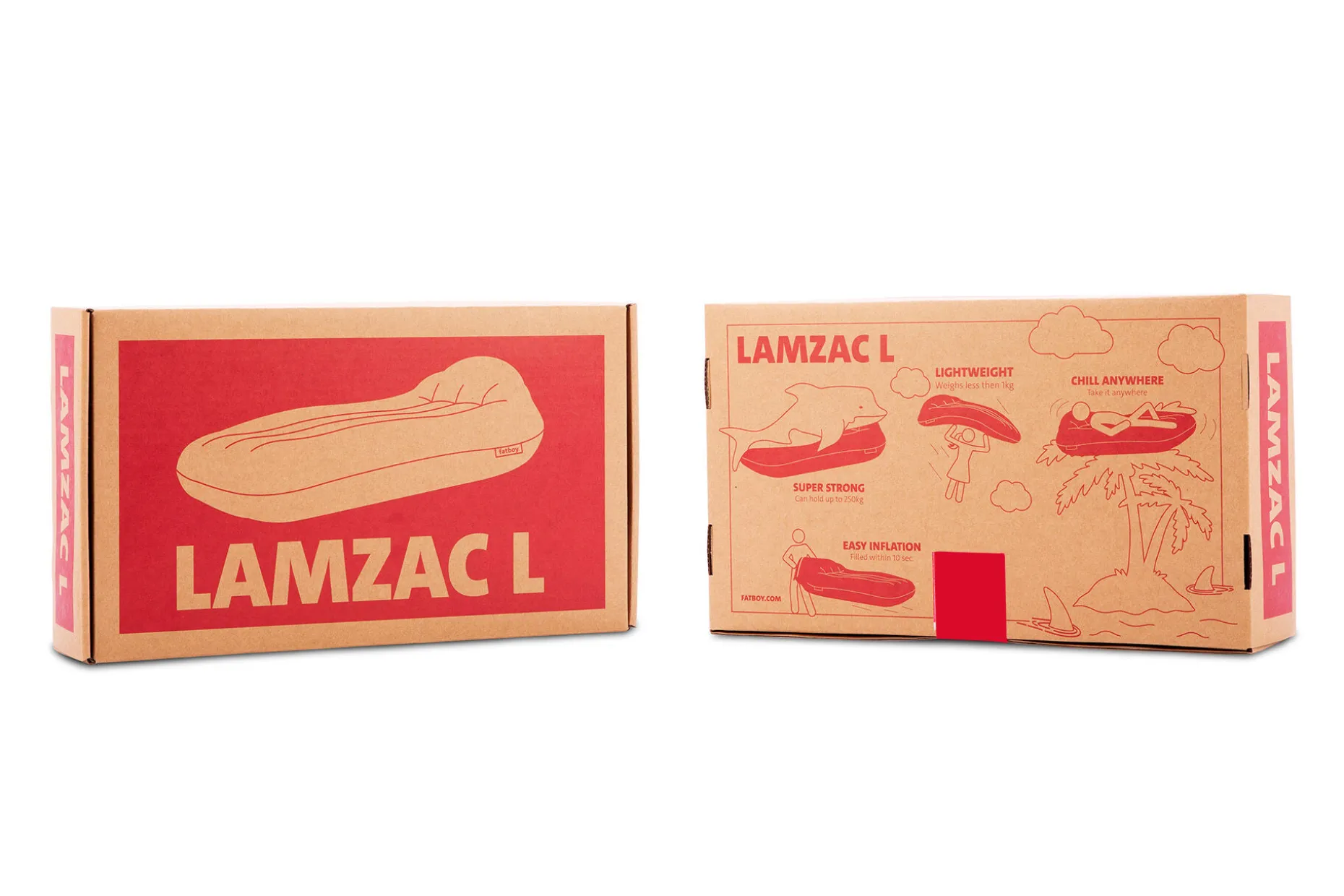 Lamzac L Luchtzitzak, rood, 190x105x45 cm