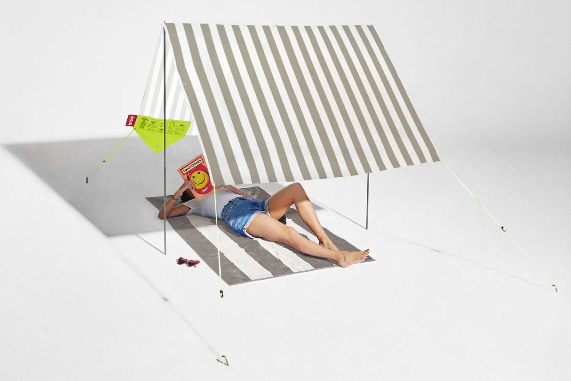 Miasun Draagbare strandtent, grijs, 330x190x140 cm