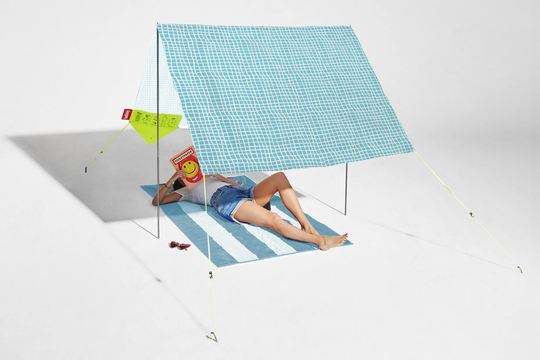 Miasun Draagbare strandtent, blauw, 330x190x140 cm