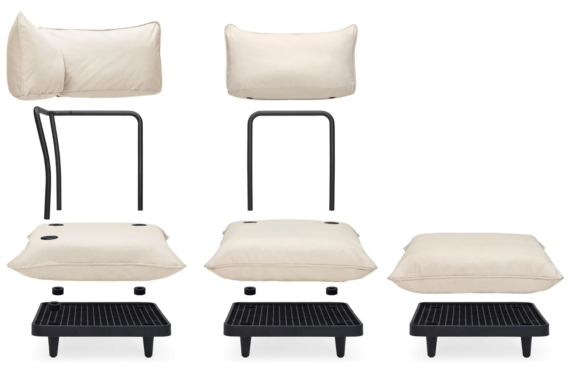Paletti Corner Seat Modulaire loungestoel hoek, beige, 100x100x90 cm
