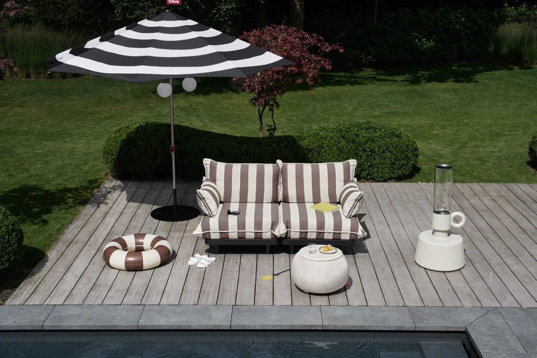 Paletti Hocker Modulaire hocker voor buiten, bruin, 100x100x45 cm