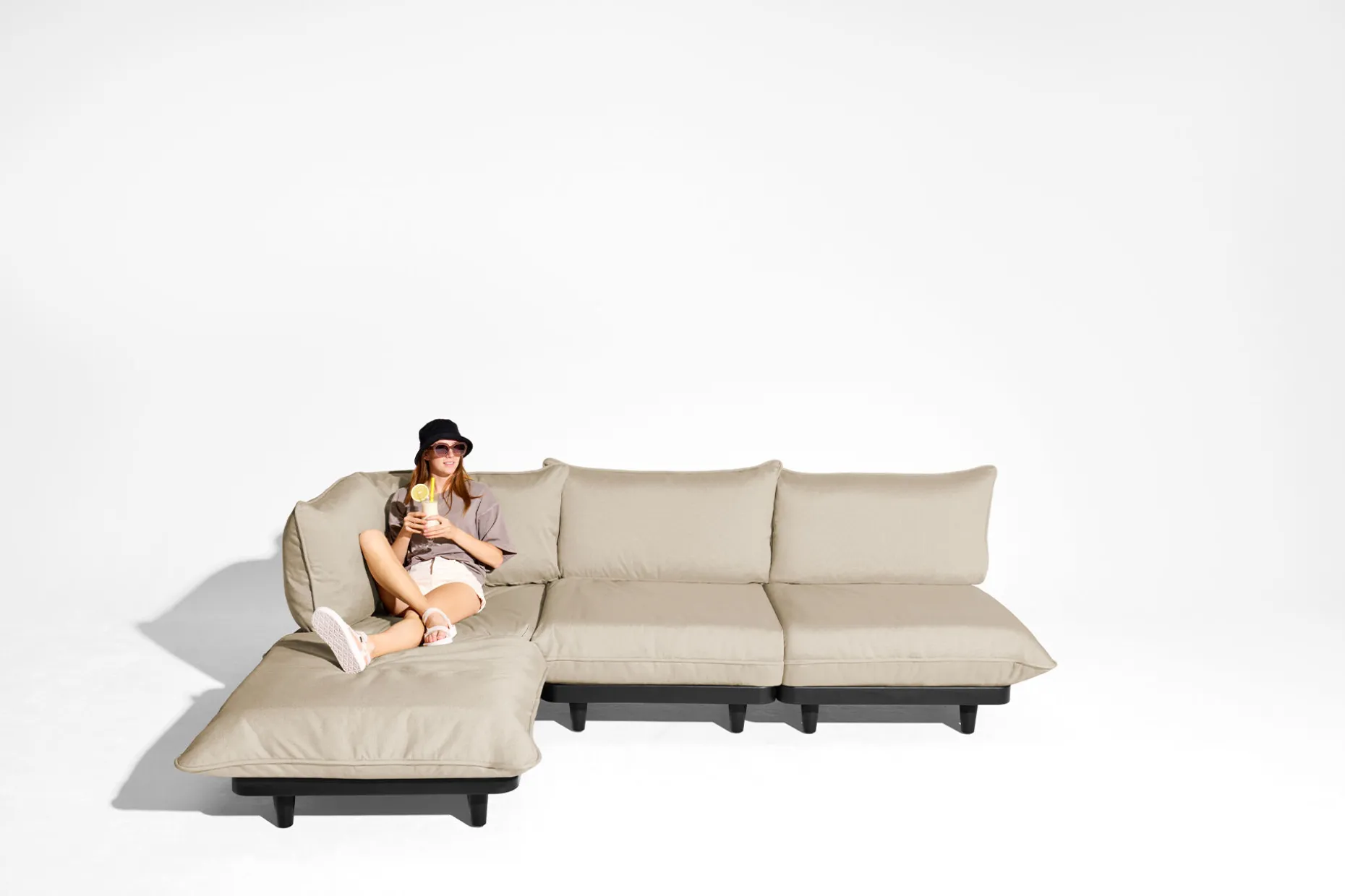 Paletti Lounge Sofa Royal Modulaire loungebank voor buiten, 190x100x90 cm