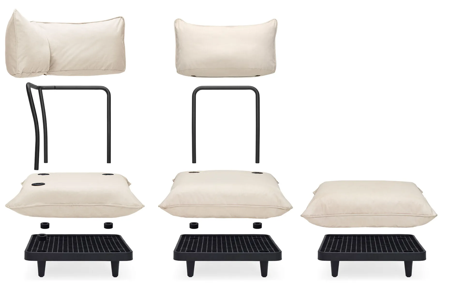 Paletti Set Medium + Table Modulaire loungeset voor buiten, 190x190x90 cm