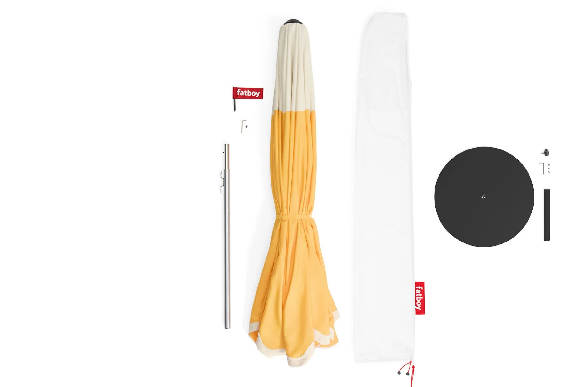 Pensol + Base Black Parasol met voet, 350x350x280 cm