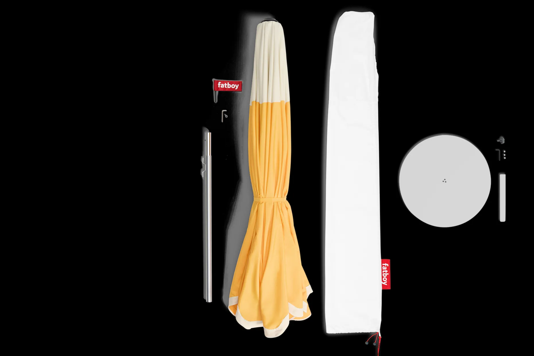 Pensol + Base Light Grey Parasol met voet, 350x350x280 cm