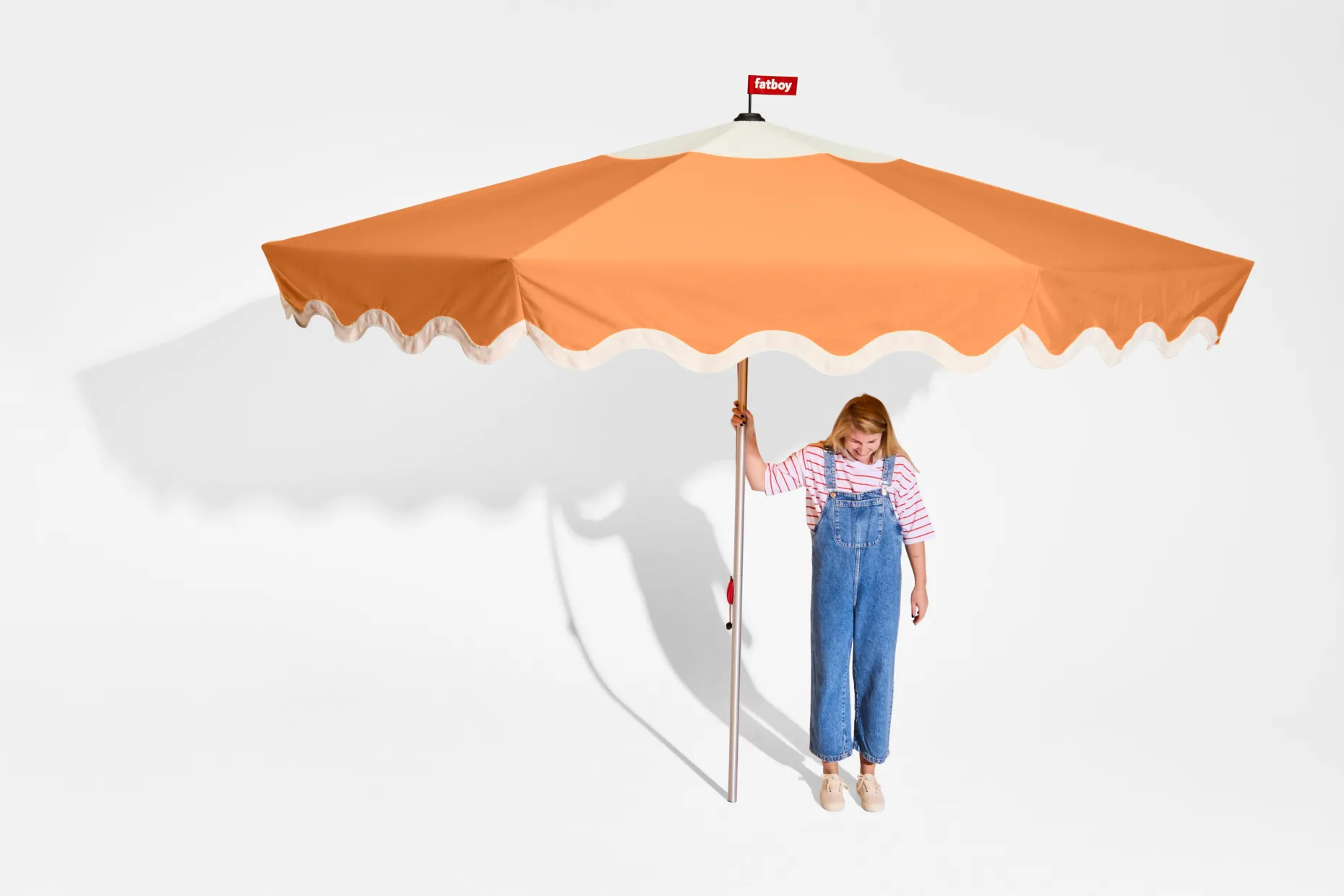 Pensol + Base Light Grey Parasol met voet, 350x350x280 cm