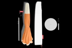 Pensol + Base Light Grey Parasol met voet, 350x350x280 cm