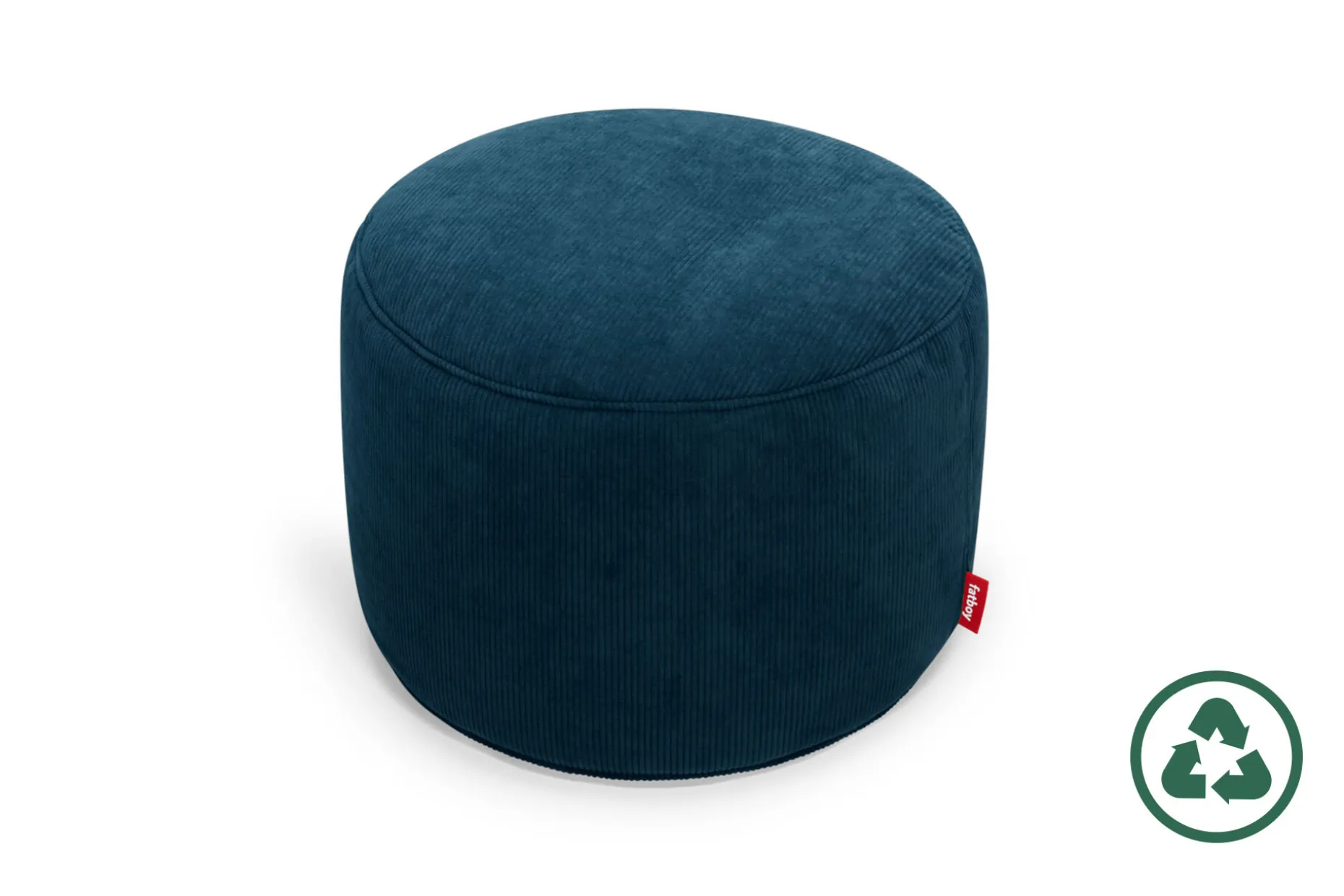 Point Cord Poef van ribstof, blauw, 50x50x35 cm