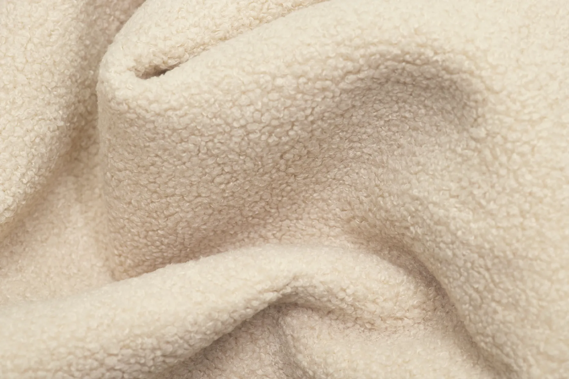 Point Large Sherpa Grote poef voor binnen, beige, 70x70x40 cm