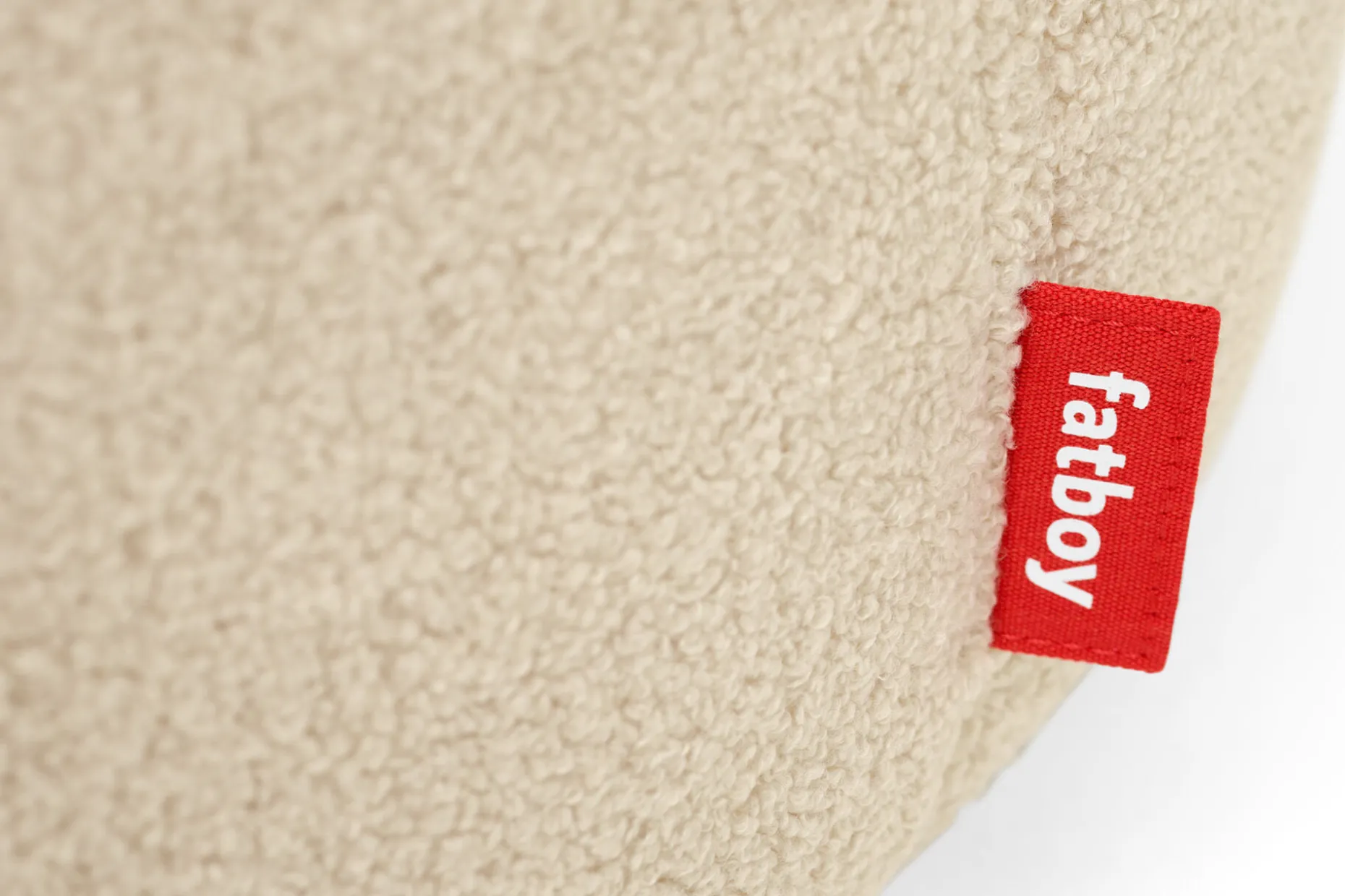 Point Large Sherpa Grote poef voor binnen, beige, 70x70x40 cm