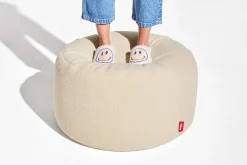 Point Large Sherpa Grote poef voor binnen, beige, 70x70x40 cm